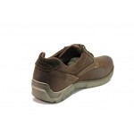 Анатомични кафяви мъжки обувки, естествен набук - всекидневни обувки за есента и зимата N 100013001