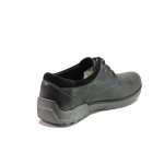 Анатомични черни мъжки обувки, естествена кожа - всекидневни обувки за есента и зимата N 100013003