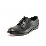 Анатомични черни мъжки обувки, естествена кожа - елегантни обувки за целогодишно ползване N 100013033