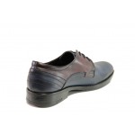 Анатомични сини мъжки обувки, естествена кожа - ежедневни обувки за целогодишно ползване N 100013035