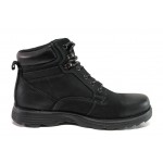 Черни мъжки боти, естествен набук - ежедневни обувки за есента и зимата N 100013082