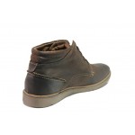 Ортопедични Кафяви мъжки боти, естествена кожа - ежедневни обувки за есента и зимата N 100013099