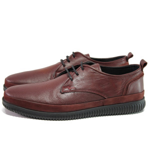 Анатомични винени мъжки обувки, естествена кожа - ежедневни обувки за пролетта и есента N 100013140