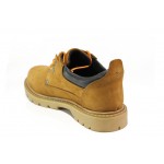 Анатомични жълти мъжки обувки, естествен набук - ежедневни обувки за есента и зимата N 100013194