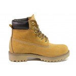Жълти юношески боти, естествена кожа - ежедневни обувки за есента и зимата N 100013371