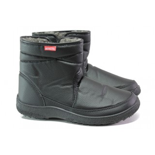 Черни мъжки боти, здрава еко-кожа - всекидневни обувки за есента и зимата N 10007796