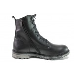 Черни мъжки боти, естествена кожа - ежедневни обувки за есента и зимата N 100013426