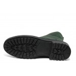 Зелени мъжки боти, естествена кожа - ежедневни обувки за есента и зимата N 100013456