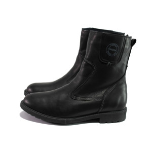 Анатомични черни мъжки боти, естествена кожа - ежедневни обувки за есента и зимата N 100013458