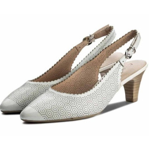 Бели дамски обувки със среден ток, естествена кожа - всекидневни обувки за пролетта и лятото N 100012022