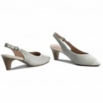 Бели дамски обувки със среден ток, естествена кожа - всекидневни обувки за пролетта и лятото N 100012022