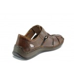 Кафяви мъжки сандали, естествена кожа - всекидневни обувки за пролетта и лятото N 100012029