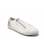 Бели дамски обувки с мемори пяна, с равна подметка, текстилна материя - спортни обувки за пролетта и лятото N 100012031