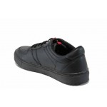 Черни мъжки спортни обувки с мемори пяна, здрава еко-кожа - спортни обувки за пролетта и лятото N 100012243