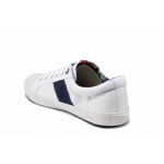 Бели мъжки спортни обувки, текстилна материя - спортни кецове за пролетта и лятото N 100012236