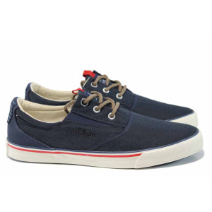 Сини мъжки спортни обувки, текстилна материя - спортни кецове за пролетта и лятото N 100012239