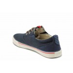 Сини мъжки спортни обувки, текстилна материя - спортни кецове за пролетта и лятото N 100012239