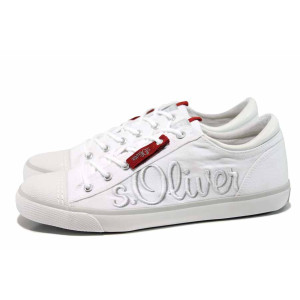 Бели мъжки спортни обувки, текстилна материя - спортни кецове за пролетта и лятото N 100012241