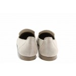 Бежови дамски обувки с мемори пяна, с равна подметка, качествен еко-велур - всекидневни обувки за пролетта и лятото N 100012215
