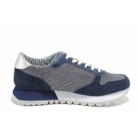Сини дамски обувки с мемори пяна, с равна подметка, текстилна материя - спортни обувки за пролетта и лятото N 100012224