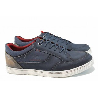Сини мъжки обувки, естествена кожа - всекидневни обувки за пролетта и лятото N 100012338