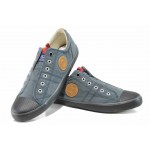 Сини мъжки спортни обувки, текстилна материя - спортни обувки за пролетта и лятото N 100012341