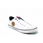 Бели мъжки обувки, текстилна материя - всекидневни обувки за пролетта и лятото N 100012340