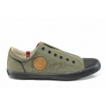 Зелени мъжки обувки, текстилна материя - всекидневни обувки за пролетта и лятото N 100012339
