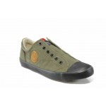Зелени мъжки обувки, текстилна материя - всекидневни обувки за пролетта и лятото N 100012339
