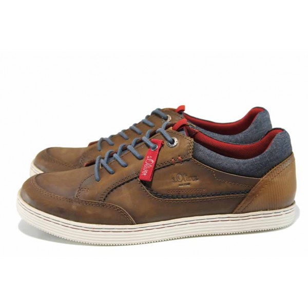 Кафяви мъжки обувки, естествена кожа - всекидневни обувки за пролетта и лятото N 100012343