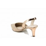 Бежови дамски сандали, естествена кожа - официални обувки за пролетта и лятото N 100012363