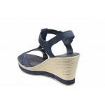 Сини дамски сандали, естествена кожа - всекидневни обувки за пролетта и лятото N 100012394