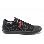 Черни мъжки спортни обувки, текстилна материя - спортни кецове за пролетта и лятото N 100012413