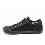 Черни мъжки спортни обувки, текстилна материя - спортни кецове за пролетта и лятото N 100012413
