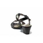 Черни дамски сандали, здрава еко-кожа - всекидневни обувки за пролетта и лятото N 100012411