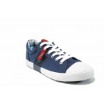Сини мъжки обувки, текстилна материя - спортни обувки за пролетта и лятото N 100012429