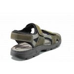 Зелени мъжки сандали, здрава еко-кожа - ежедневни обувки за пролетта и лятото N 100012519