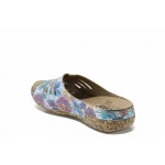 Сини дамски чехли, здрава еко-кожа - ежедневни обувки за пролетта и лятото N 100012521