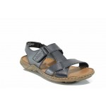 Сини мъжки сандали, естествена кожа - ежедневни обувки за пролетта и лятото N 100012520
