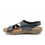 Сини мъжки сандали, естествена кожа - ежедневни обувки за пролетта и лятото N 100012520
