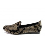 Черни дамски обувки с равна подметка, качествен еко-велур - всекидневни обувки за есента и зимата N 100012930