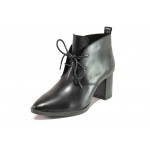 Черни дамски боти, естествена кожа - елегантни обувки за есента и зимата N 100012942