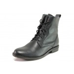 Черни дамски боти, естествена кожа - ежедневни обувки за есента и зимата N 100012941