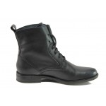 Черни дамски боти, естествена кожа - ежедневни обувки за есента и зимата N 100012941