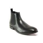 Черни мъжки боти, естествена кожа - ежедневни обувки за есента и зимата N 100012954
