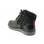 Черни мъжки боти, естествена кожа - ежедневни обувки за есента и зимата N 100012952
