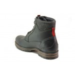 Черни мъжки боти, естествена кожа - ежедневни обувки за есента и зимата N 100012951