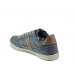 Сини мъжки спортни обувки, здрава еко-кожа - ежедневни обувки за целогодишно ползване N 100012985