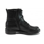 Черни дамски боти, здрава еко-кожа - ежедневни обувки за есента и зимата N 100012978