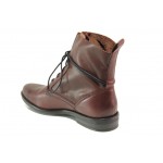 Винени дамски боти, естествена кожа - всекидневни обувки за есента и зимата N 100012999